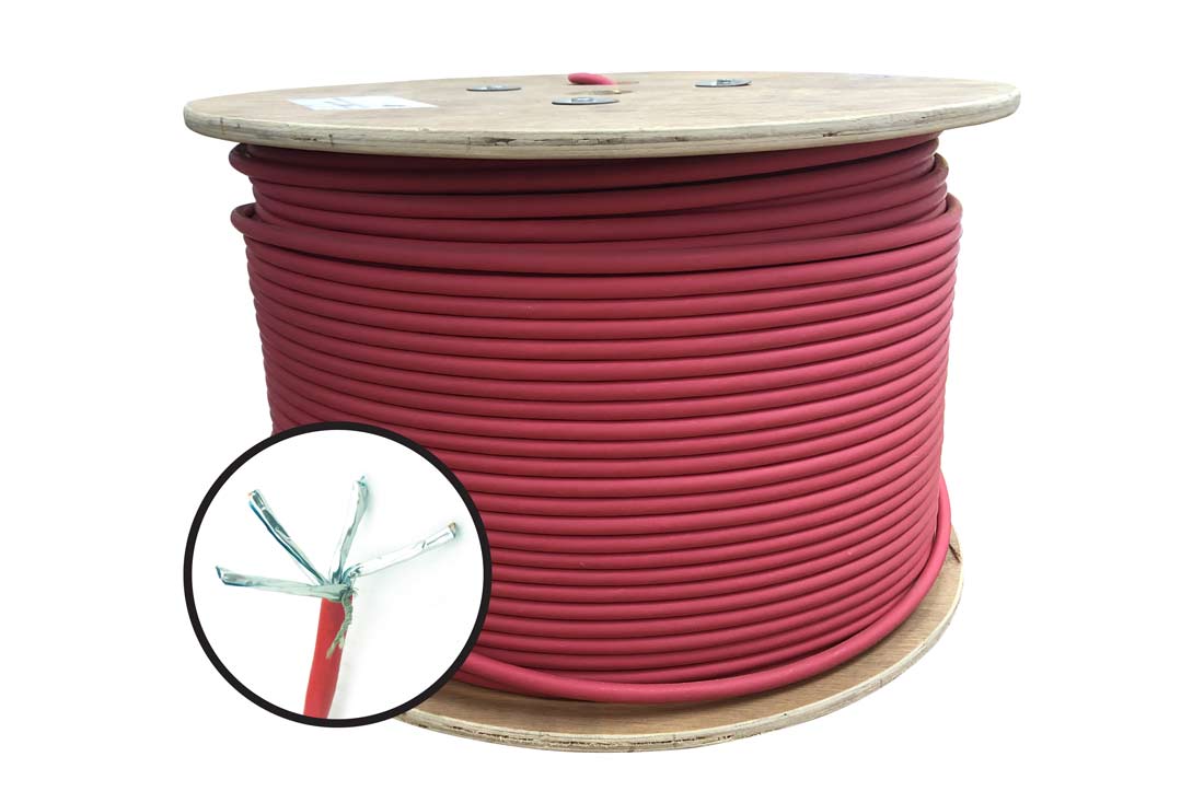 כבל תקשורת F/FTP CAT7 נחושת מלא במטר רץ - 100 מ׳