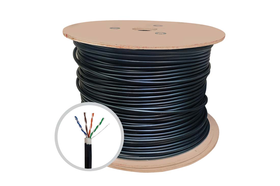 כבל תקשורת חיצוני F/UTP CAT5E NYY נחושת מלא במטר רץ - 100 מ׳ כבל תקשורת חיצוני F/UTP CAT5E NYY נחושת מלא במטר רץ - 100 מ׳