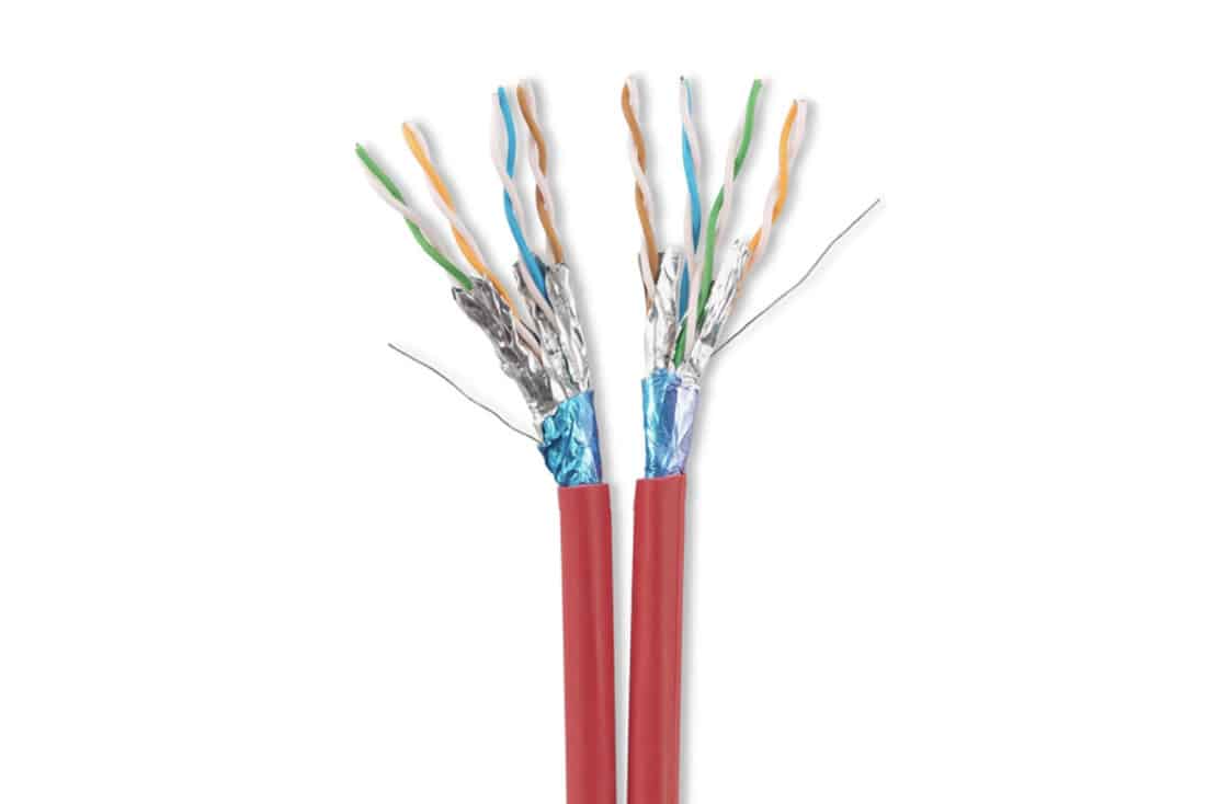 כבל תקשורת F/FTP CAT7 כפול נחושת מלא במטר רץ - 100 מ׳