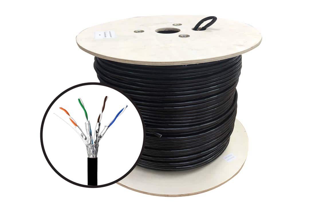 כבל תקשורת חיצוני F/FTP CAT7 NYY נחושת מלא במטר רץ - 100 מ׳ כבל תקשורת חיצוני F/FTP CAT7 NYY נחושת מלא במטר רץ - 100 מ׳