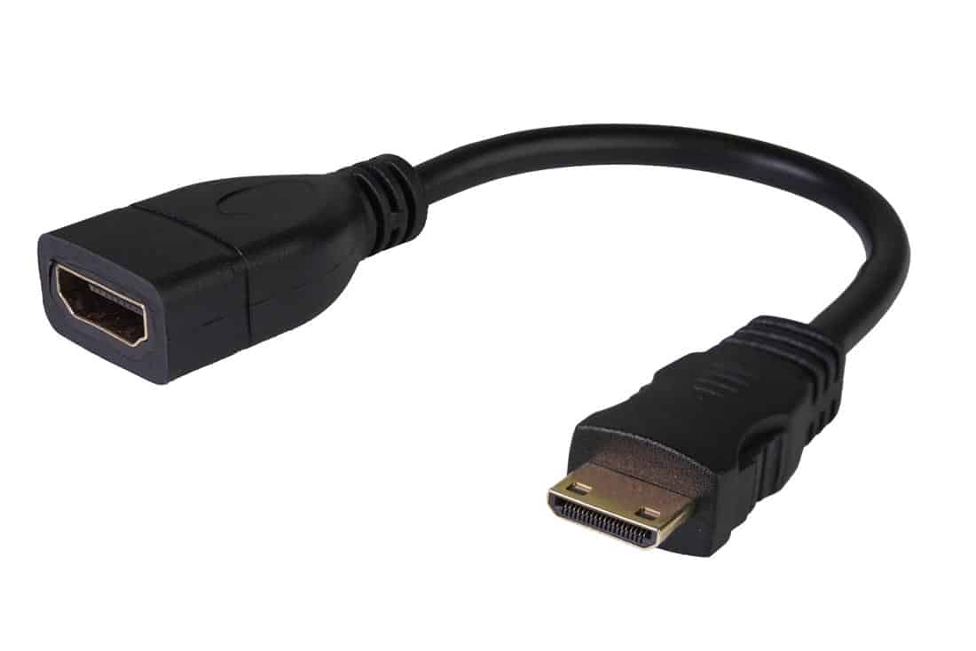 מעביר שקע HDMI למיני HDMI כבל קצר