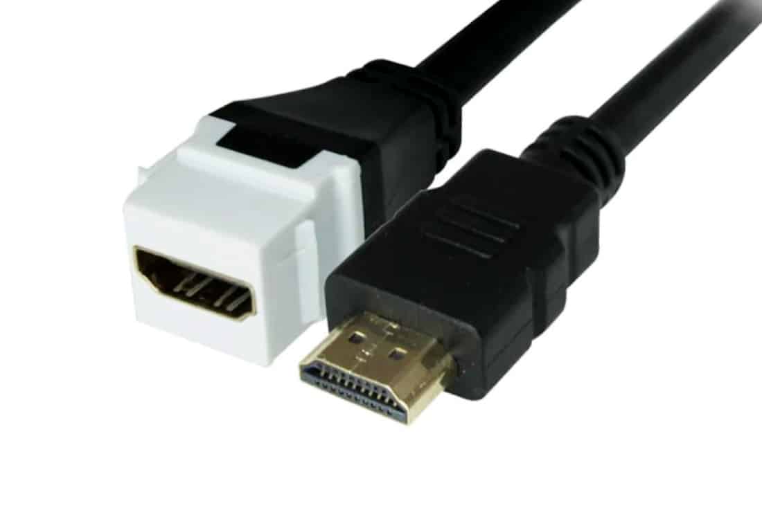 מעביר שקע HDMI לתקע HDMI קיסטון עם כבל