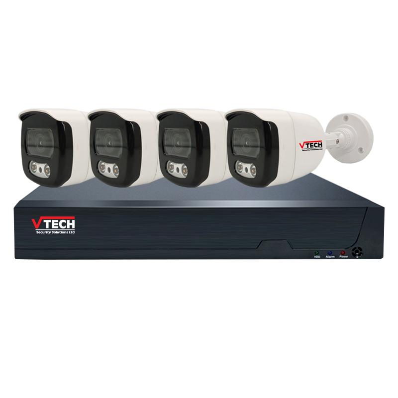 קיט 4 מצלמות אבטחה 5MP אנלוגיות + XVR 8CH *כולל דיסק קשיח 1TB*