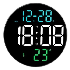 שעון קיר דיגיטלי חשמלי עגול קוטר 23 ס"מ