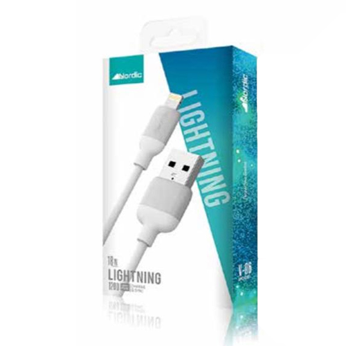 כבל סנכרון וטעינה איכותי USB לאייפון 1.2 מ’ NORDIC