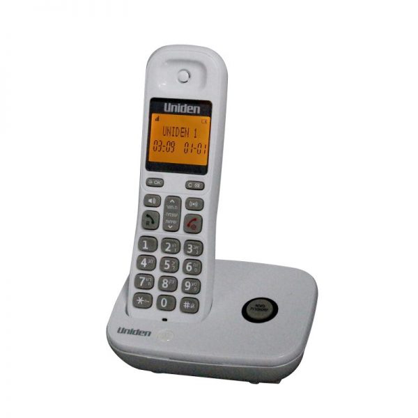 טלפון אלחוטי עם תפריט בעברית צג שיחה מזוהה ודיבורית Uniden AT4106-1WT
