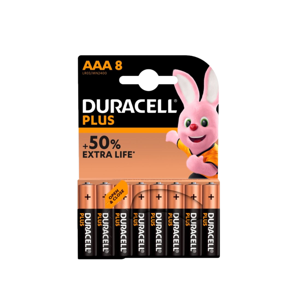 סט 8 סוללות Duracell Plus AAA