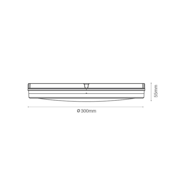 צמוד תקרה סדרת AURA עגול Tri-Color IP65 גוף שחור 30W