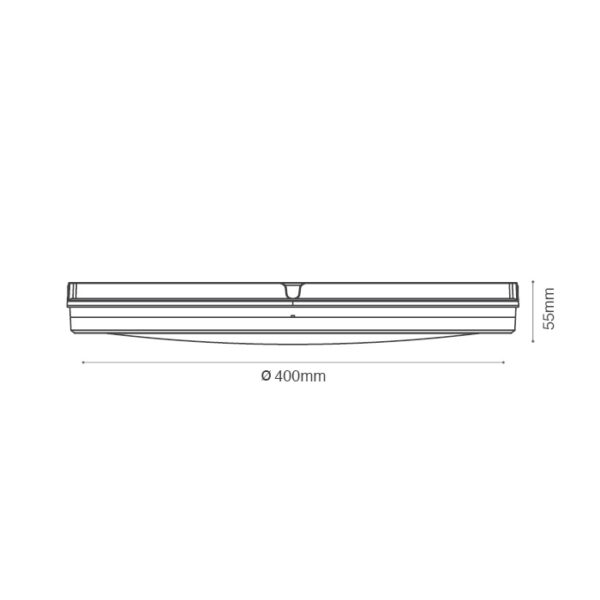צמוד תקרה סדרת AURA עגול Tri-Color IP65 גוף שחור 50W