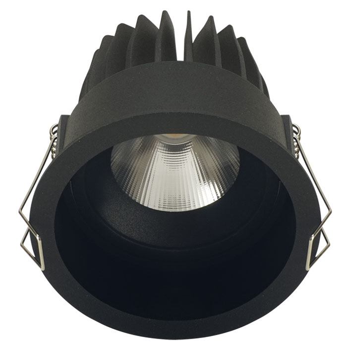 גוף תאורה DarkLight מקצועי עגול מתכונן שחור 10W 2900K 120Lm/w 24°