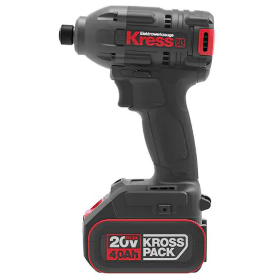 מברגת אימפקט נטענת 20V+זוג סוללות KRESS KU290.1 4A