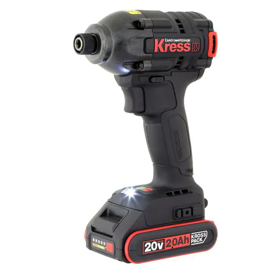 מברגת אימפקט נטענת 20V+זוג סוללות KRESS KU290.3 2A