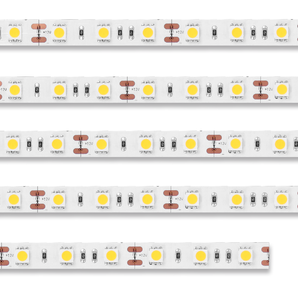 פס חבל 5050 לדים 1 מטר מתוך גליל 5 מטר אור יום 15W עם ציפוי סיליקון