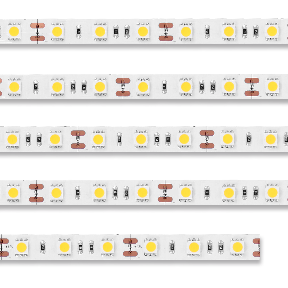 פס חבל 5050 לדים 1 מטר מתוך גליל 5 מטר אור יום 24V 15W