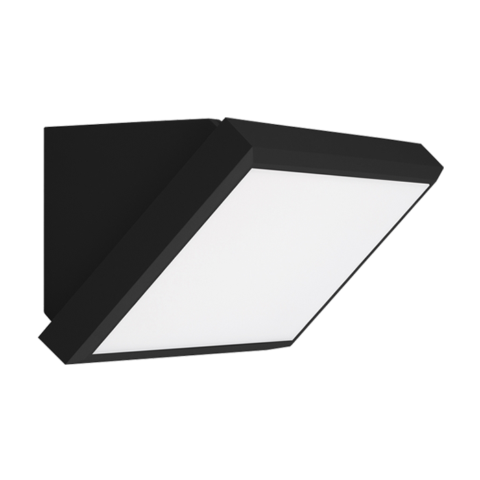 גוף תאורה צמוד קיר 45° (משולש) סדרת קרן, שחור 15W CCT Tri-Color IP65