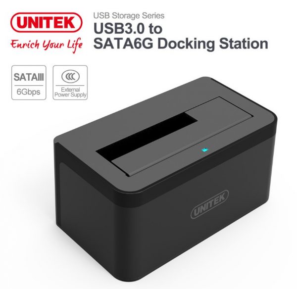 תחנת עגינה לדיסק קשיח 2.5" או 3.5" UNITEK USB3.0 Docking Station