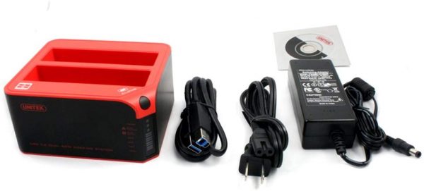 תחנת עגינה ומשכפל 2 דיסקים קשיחים UNITEK USB3.0 to SATA 3G Dual Docking Station