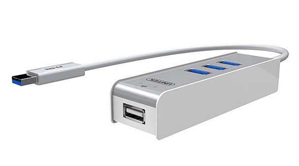 מפצל UNITEK USB3.0 3 Port Hub + KM Swap & File Transfer
