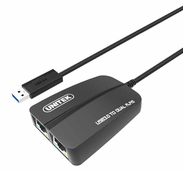מתאם ל 2 כרטיסי רשת UNITEK USB3.0 to Dual Gigabit Ethernet Converter