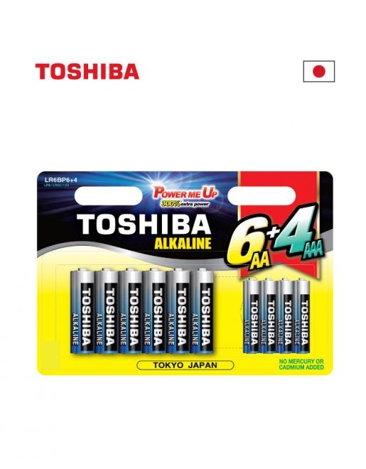 מארז משולב 6 סוללות AA וארבע סוללות AAA מבית TOSHIBA