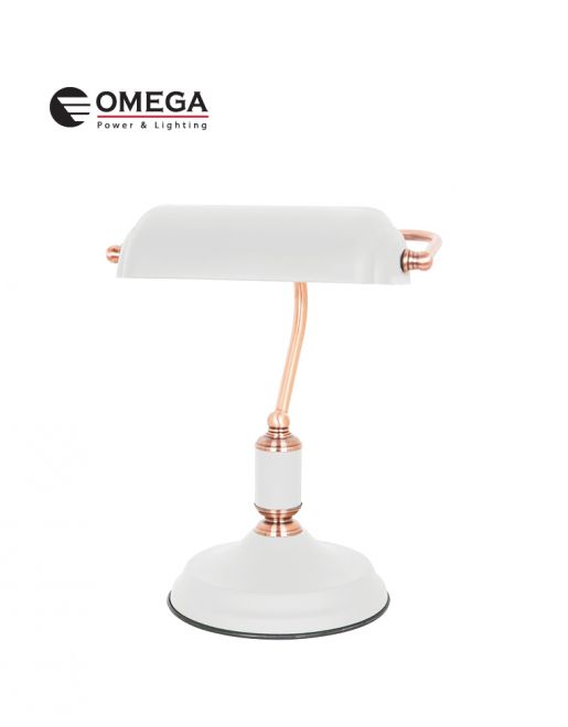 מנורת שולחן וינטיג' מעוצבת קלאופטרה בצבע לבן