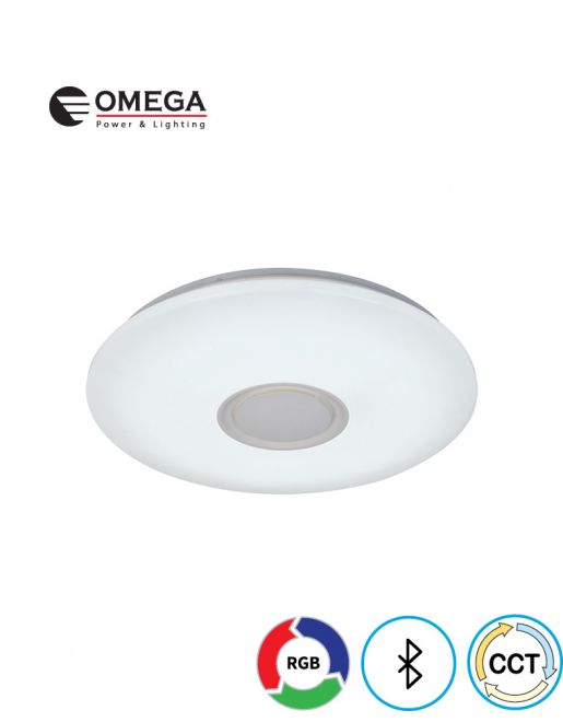 גוף תאורה צמוד תקרה  חכםMELODY 75W עם רמקול מובנה תאורת RGB ושלט