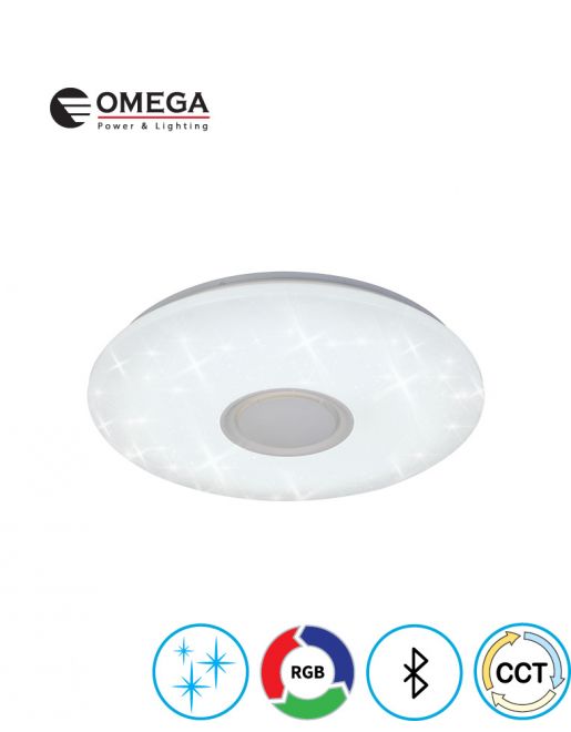 גוף תאורה צמוד תקרה חכם MELODY 75W עם רמקול מובנה תאורת RGB ושלט