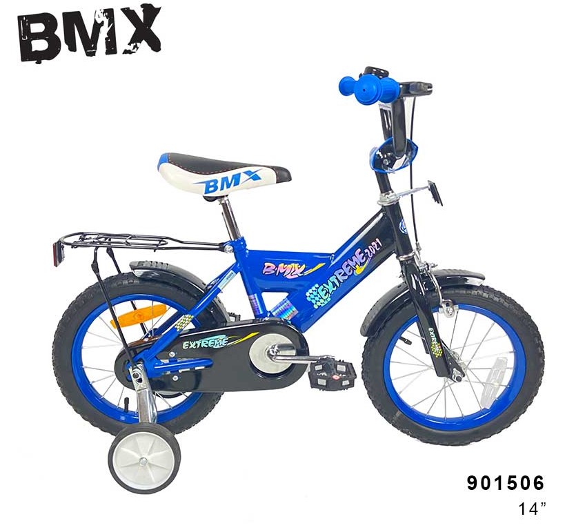 אופני ילדים BMX בגודל 14 אינצ', האופניים מגיעות 86% מורכבות - צבע כחול