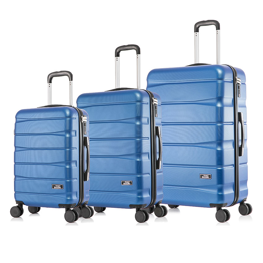 סט 3 מזוודות קשיחות ABS בגדלים 20, 24 ו-28 אינץ' בצבע כחול מסדרת SOF