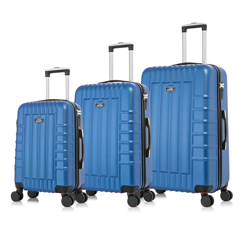 סט 3 מזוודות קשיחות בצבע כחול נייבי