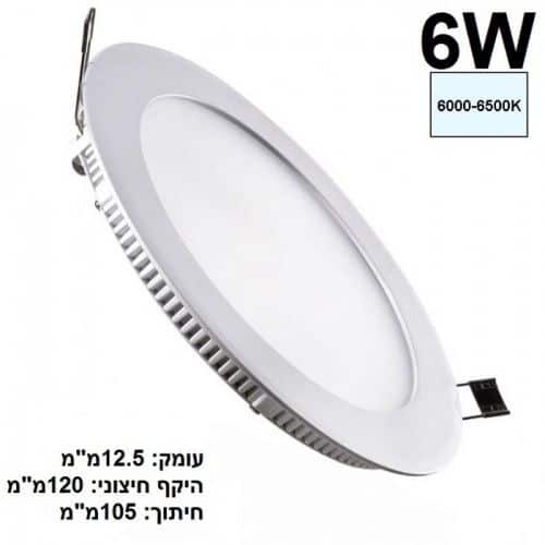 פנל לד עגול תחת הטיח 6W