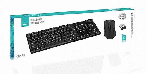 סט מקלדת ועכבר אלחוטיים NORDIC עברית/אנגלית OP-58